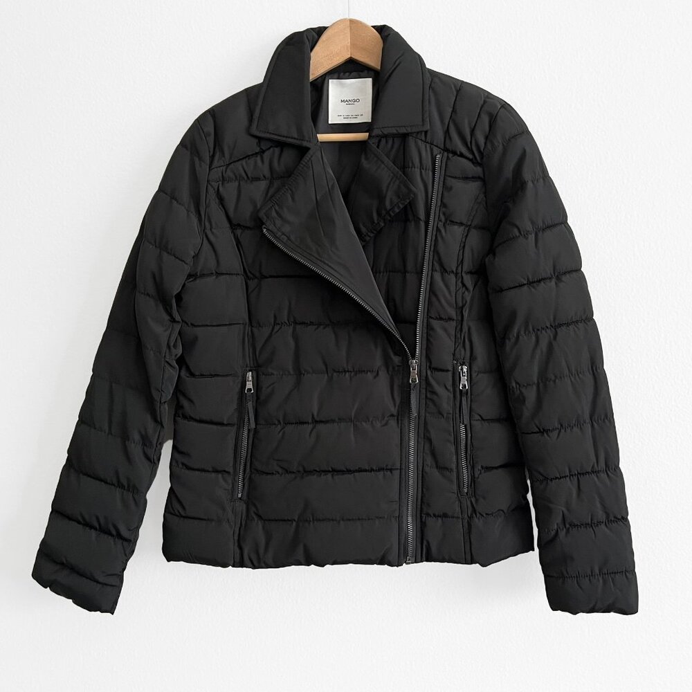MANGO Moto Quilted Jacket Black size XS